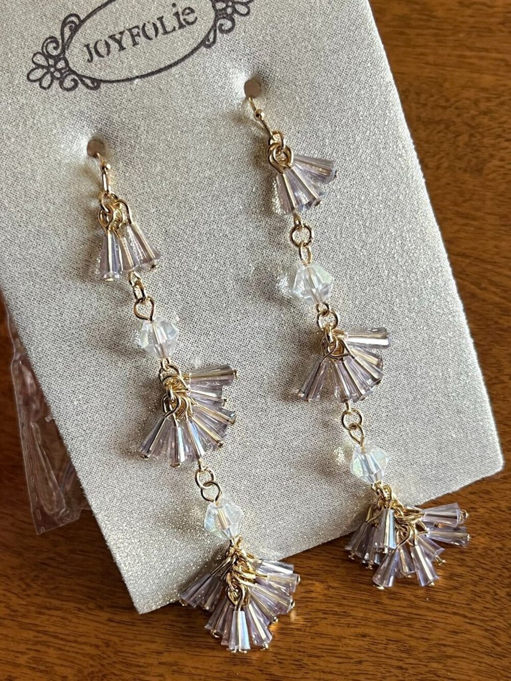 Joyfolie iridescent cluster earrings NWT